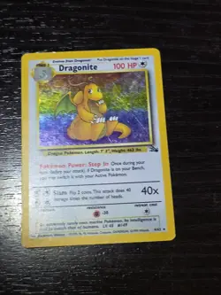 Pokemon TCG Dragonite Holo Rare Card 4/62 Fossil 1999 - Image 3
