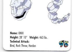 1998 KFC POKEMON CARD ONIX NINTENDO - Image 3