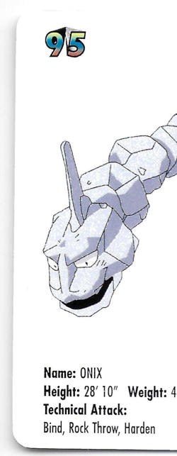 1998 KFC POKEMON CARD ONIX NINTENDO - Image 4
