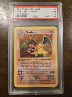 Charizard 1999 Base Set 1st Edition Shadowless Holo Pokemon Card PSA 7 NM - Image 1