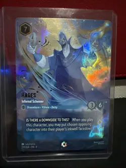 Disney Lorcana TCG Enchanted Hades Infernal Schemer Full Art Rare Card 237/204 - Image 1