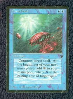 MANA DRAIN uncommon 1994 LEGENDS Magic the Gathering Heavy play - Image 1