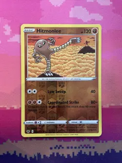 Pokemon Card Hitmonlee Sword & Shield Reverse Holo 094/202 Near Mint - Image 1