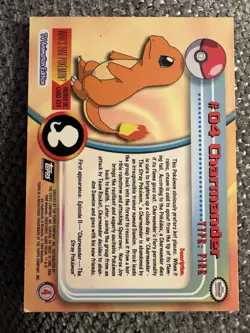 Topps Pokemon Charmander #04 TV Animation Edition RARE - Image 2