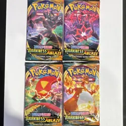 Pokemon Sword & Shield Darkness Ablaze Sealed Booster Packs Lot of 4 - Image 1