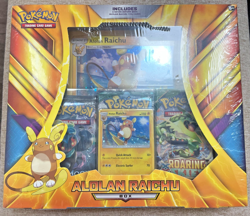 Pokemon TCG Alolan Raichu Collection Box SEALED | Roaring Skies & Sun Moon Packs - Image 1
