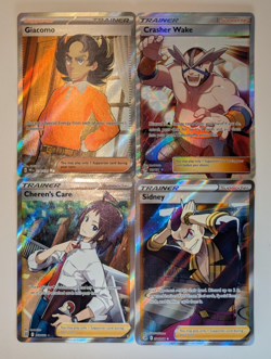 4 Trainer full art Pokemon Card Lot - Image 1