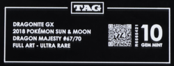 2018 Pokemon SM Dragon Majesty 67/70 Dragonite GX Full Art UR TAG 10 (974) - Image 3