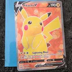 Pokemon Pikachu V Ultra Rare Full Art Sword & Shield Holo 157/172 190 HP Basic - Image 1