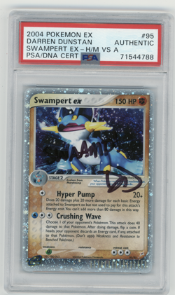 PSA Signed Darren Dunstan Pokemon Swampert Ex Team Magma Vs Team Aqua 95/95 - Image 1