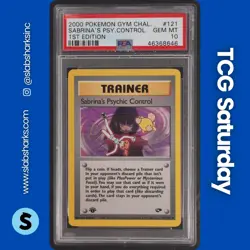 2000 POKEMON GYM CHALLENGE 1ST EDITION #121/132 SABRINA'S PSYCHIC CONTROL PSA 10 - Image 1