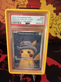 Pokemon Pikachu 2023 Van Gogh Grey Felt Hat #085 PSA 10 - Image 1