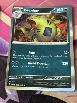 Pokemon TCG Tyranitar Scarlet & Violet - Paldea Evolved 135/193 Holo Rare - Image 1