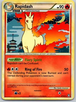 Rapidash 8/102 - Holo Rare HGSS Triumphant Pokemon NM/VLP - Image 1