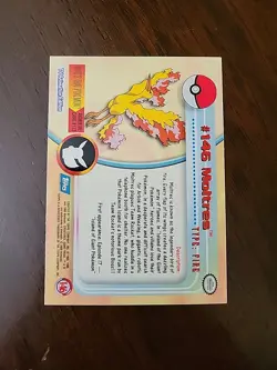 NM! Pokemon Moltres #146 Topps Series 3 Blue Logo Tv Animation Edition - Image 2