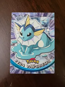 DMG! 2000 Topps Pokemon TV Animation Series 3 Vaporeon Blue Logo #134 Lp - Image 1