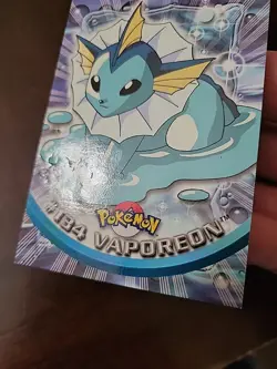 DMG! 2000 Topps Pokemon TV Animation Series 3 Vaporeon Blue Logo #134 Lp - Image 4