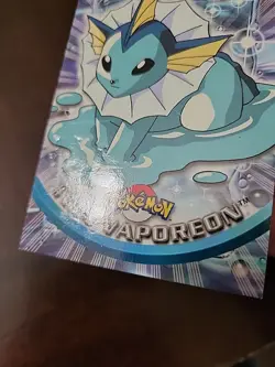 DMG! 2000 Topps Pokemon TV Animation Series 3 Vaporeon Blue Logo #134 Lp - Image 5