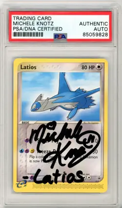 PSA Signed Michele Knotz Pokemon Black Star Promo Latios 015 - Image 1