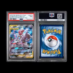 2019 Pokemon SM Black Star Promo Mewtwo & Mew GX #SM191 Full Art PSA 9 MINT - Image 3