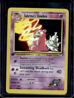 2000 Pokemon Gym Heroes 1st Edition Sabrina's Slowbro #60/132 - Image 1
