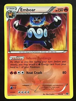 Pokemon Emboar Secret Rare - Next Destinies - 100/99 MP - Image 1