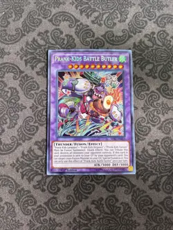 Yu-Gi-Oh Card: Prank-Kids Battle Butler HISU-EN019 Secret Rare 1st Edition! - Image 1