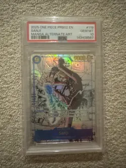 Namco One Piece CCG Sanji OP06-119 Secret Rare Foil Manga Alt Art PSA 10 English - Image 1