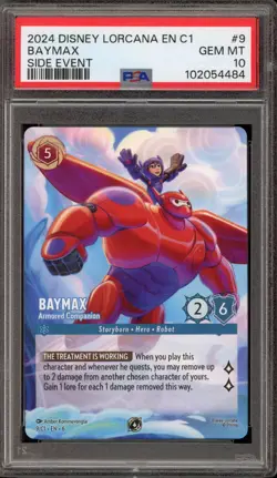 Disney Lorcana Baymax Companion NA/EU Champs Side Event Promo 9/C1 PSA 10 - Image 1