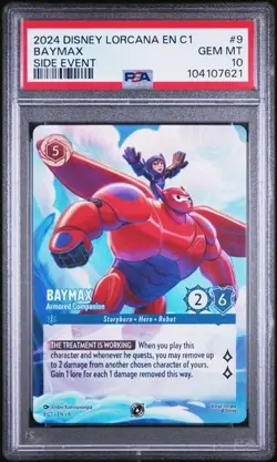 DISNEY LORCANA EN C1-LORCANA CHALLENGE PROMO #9 BAYMAX SIDE EVENT PSA 10 - Image 1