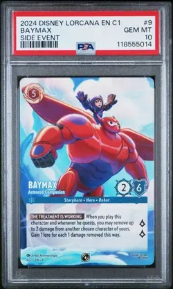 DISNEY LORCANA EN C1-LORCANA CHALLENGE PROMO #9 BAYMAX SIDE EVENT PSA 10 - Image 1