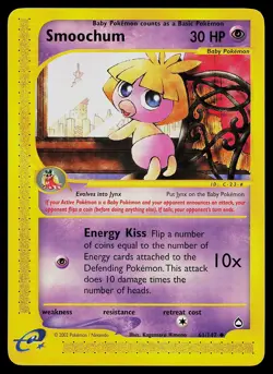 Pokemon Card - Smoochum Aquapolis 61/147 Uncommon - Image 1