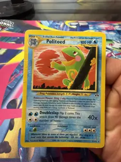 * DAMAGED* Politoed #27/75 Neo Discovery WOTC Rare Pokemon Card - Image 1