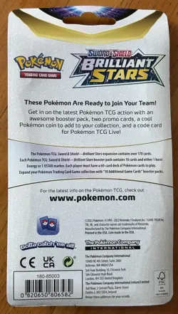 POKEMON TCG SWORD & SHIELD BRILLIANT STARS BOOSTER PACK, PIKACHU & RAICHU CARDS - Image 2