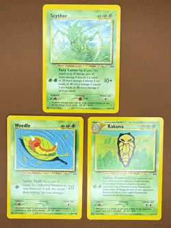 Pokemon TCG 2001 Neo Discovery Scyther, Weedle, Kakuna 3 Card Lot - Image 1