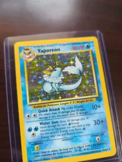 Pokemon TCG Vaporeon Holo Rare Card 12/64 Jungle LP - Image 4