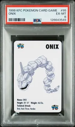 1998 KFC POKEMON CARD GAME 95 ONIX PSA 6 - Image 1