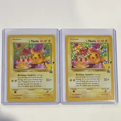 Pokemon Birthday Pikachu Promo Holo Card Lot - 2 Cards - Image 1