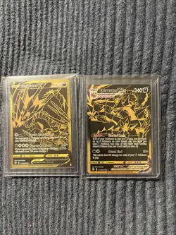 Pokemon Card TCG - Eternatus V SV121 & Eternatus VMAX SV122 Gold Secret Rares NM - Image 1
