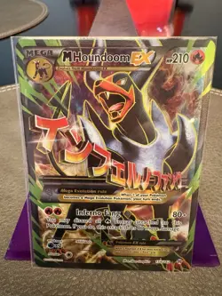Pokemon TCG M Houndoom EX Full Art Holo Card 154/162 Breakthrough Ultra Rare NM- - Image 1