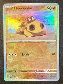 Hippopotas 052/131 Prismatic Evolutions Pokemon Card Poke Ball Reverse -Nm/Vlp - Image 1