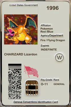 Charizard Lizardon ID Metal Pokemon Military CAC Card Challenge Coin - Image 1