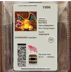 Charizard Lizardon ID Metal Pokemon Military CAC Card Challenge Coin - Image 2