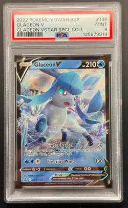 Glaceon V SWSH196 Black Star Promo PSA 9 Mint Pokemon Card 2022 - Image 1