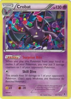 Crobat 33/119 - Rare Pokemon XY Phantom Forces Card - Image 1