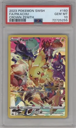 ⚡ Pikachu #160 Secret Rare PSA 10 | 2023 Crown Zenith FA Celebration Card 💎 - Image 1