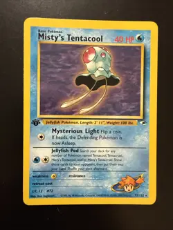 Pokemon TCG Misty's Tentacool Gym Heroes Card 1st Edition 32/132 Regular Rare - Image 1