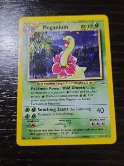 Pokemon TCG Meganium Neo Genesis Holo Unlimited Rare Card 11/111 - Image 1