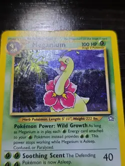 Pokemon TCG Meganium Neo Genesis Holo Unlimited Rare Card 11/111 - Image 3