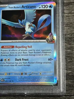 Team Rocket's Articuno 051/182 PSA 9 Destined Rivals Pokemon Card - Image 3